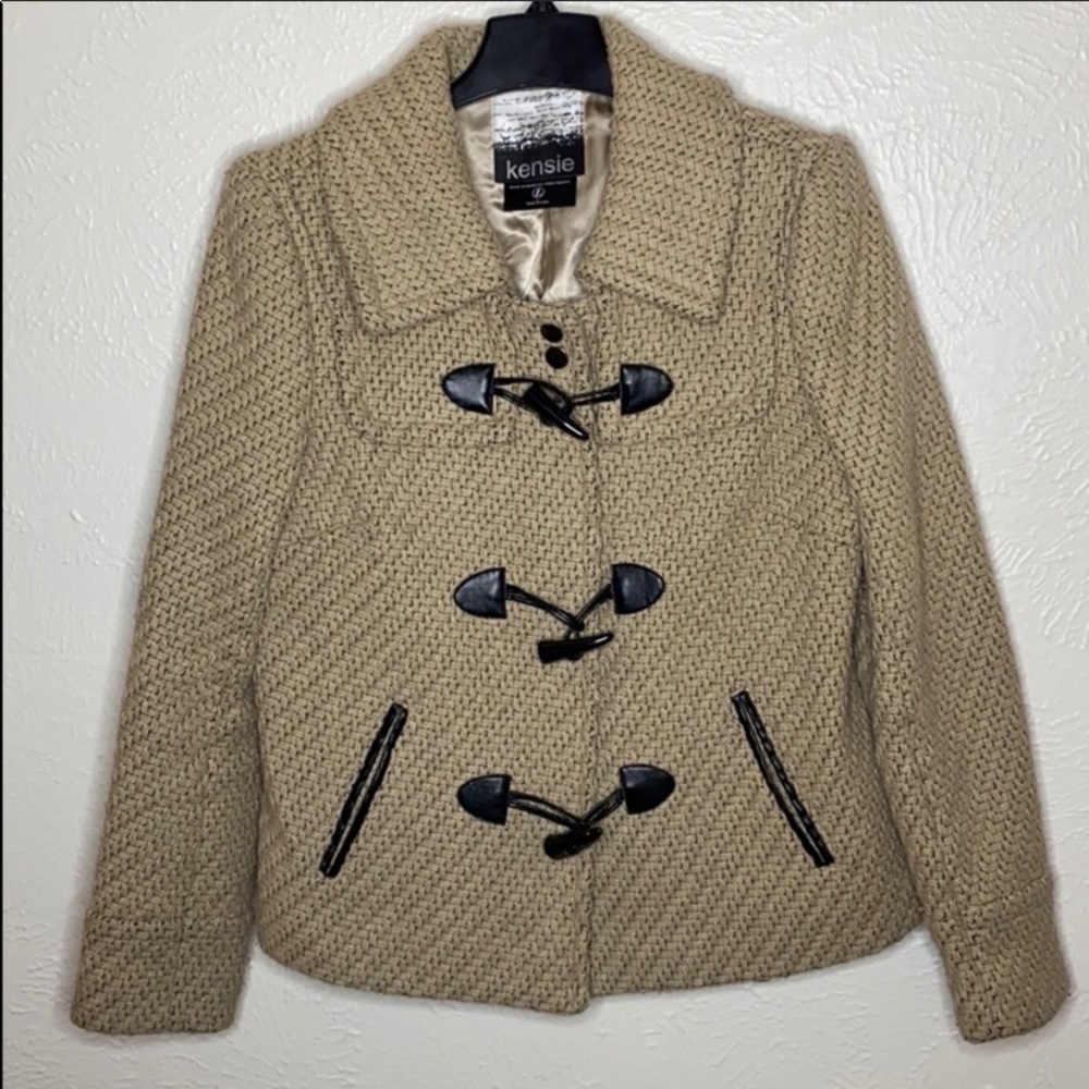 Kensie Tan & Black Jacket Size Large